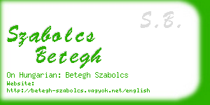 szabolcs betegh business card